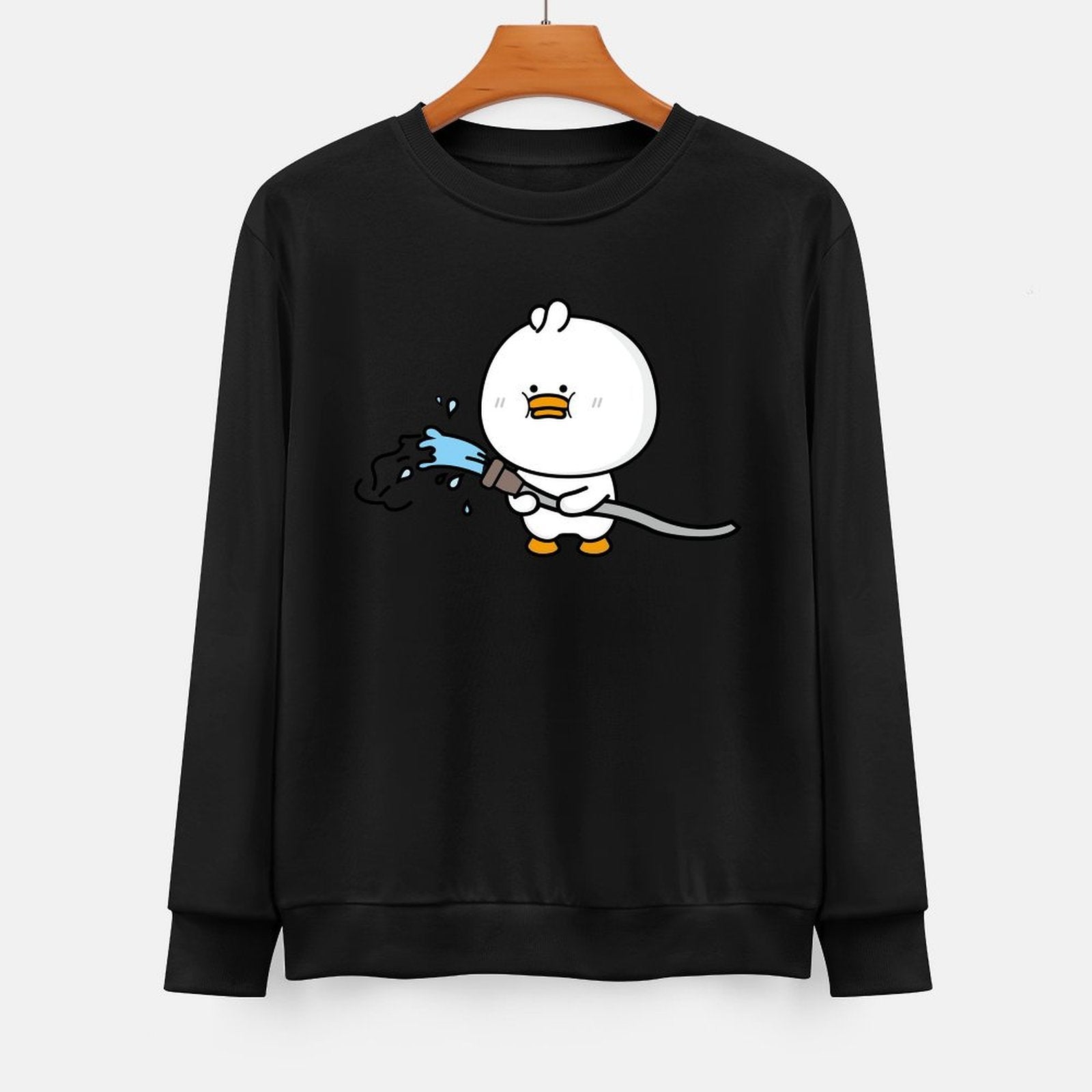 Front Patterned Long Sleeve TopModernFit Crewneck